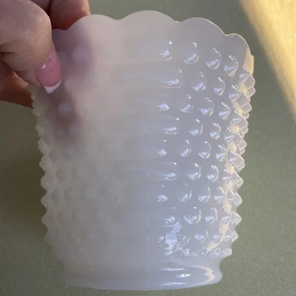 Vintage Fire king oven ware small milk glass hobnail dish A12 - Picture 7 of 12